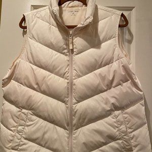 Lands' End White Puffer Vest